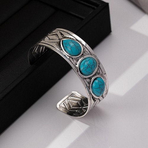 Open Turquoise Bracelet Ethnic Style Bohemian Bangles Bohemian Bangle Jewelry - Picture 8 of 12