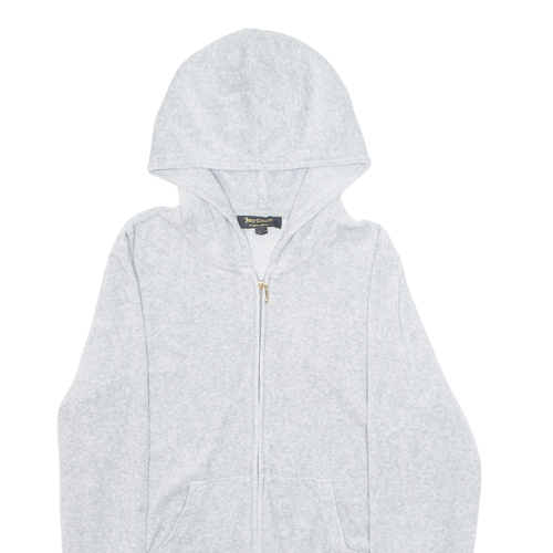 JUICY COUTURE Mujer Gris Sudadera con Capucha Cremallera Completa L - Imagen 2 de 6