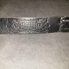 Harley Davidson Leather Belt Embossed Logo Made In USA size 44