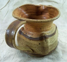 Vintage Studio Art Pottery Creamer Stoneware Handmade 3.5” X 5” 1970s  Signed