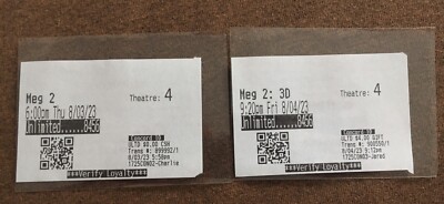 THE MEG 2. 8/03/23. & THE MEG 2 - 3D. 8/04/23 (The Meg 2: The Trench).