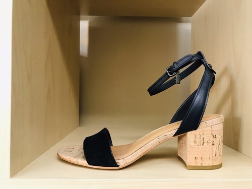 COACH THOMPSON ANKLE STRAP SUEDE/LEATHER BLACK HEEL SHOES NWOB SIZE 8.5 - Picture 5 of 8