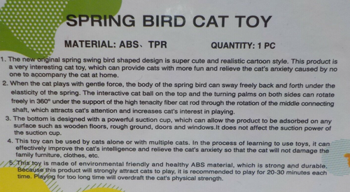 Spring bird cat toy suction cup - Picture 2 of 2