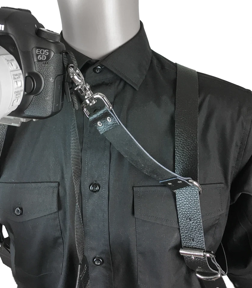 Dual Camera Harness Multicamera Shoulder Strap Leather Camera Harness - Image 4 of 4