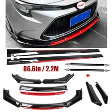 For Toyota Corolla Front Bumper Lip Spoiler Splitter Side Skirt Gloss Black Red
