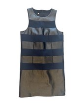 4.collective Dress Size 8 Spectator Stretch Shift Black Faux Leather Grunge Goth