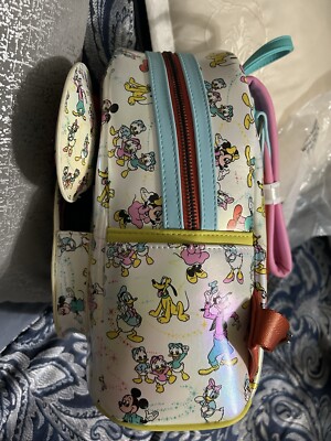 Disney 100 AOP Mini Backpack & Wallet set Amazon.com: Disney 100 Mini Backpack Purse with Multi  main image 2