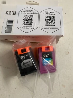 CARTOUCHINK 62XL - 2 Cartouches d'Encre Compatibles avec HP 62XL noir et couleur