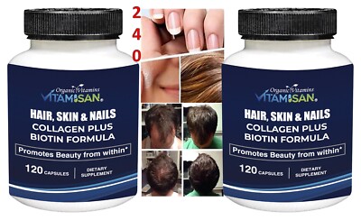 Hair Regrowth capsules Biotin  2 bottles herbal fuller thicker hair support 