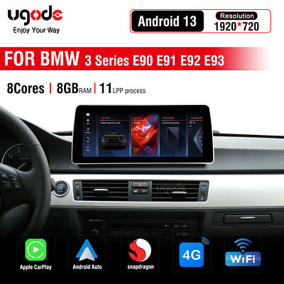 Android13 Screen 12.3in 8+128G CarPlay GPS Navigation for BMW E90 E91 E92 E93