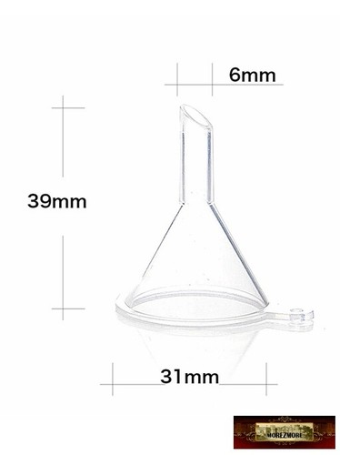 M00010-FS MOREZMORE 5 Small Plastic Funnels Clear Mini for Liquid Perfume Oil - Picture 2 of 3
