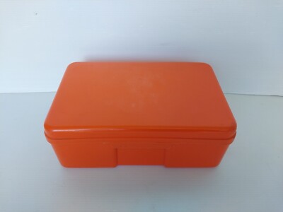 Vintage Lunch Box Orange Made In Australia British Plastics 1970s