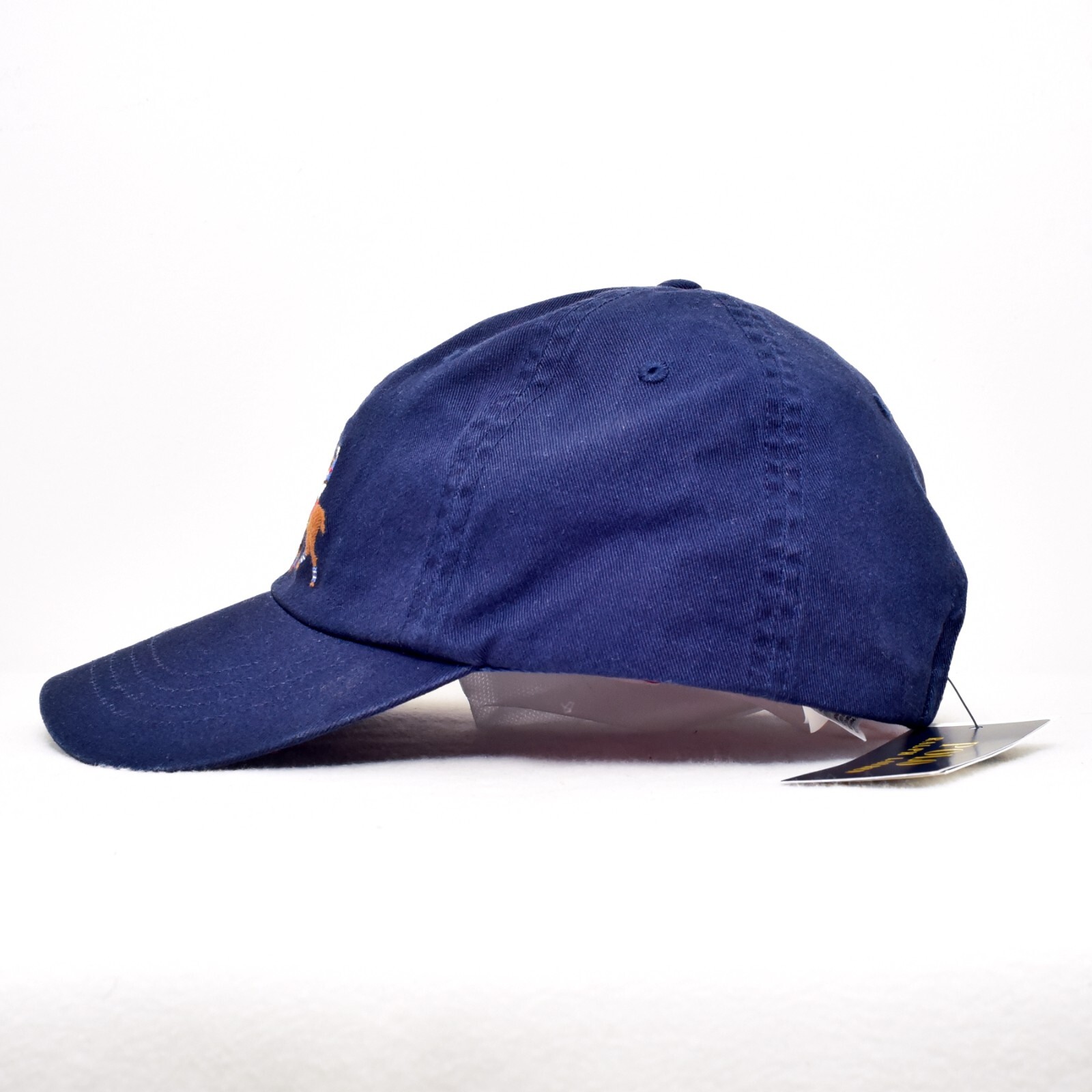 Cappello Polo Ralph Lauren Stampede Regolabile Cinturino Pelle Schienale 3 Pony Navy