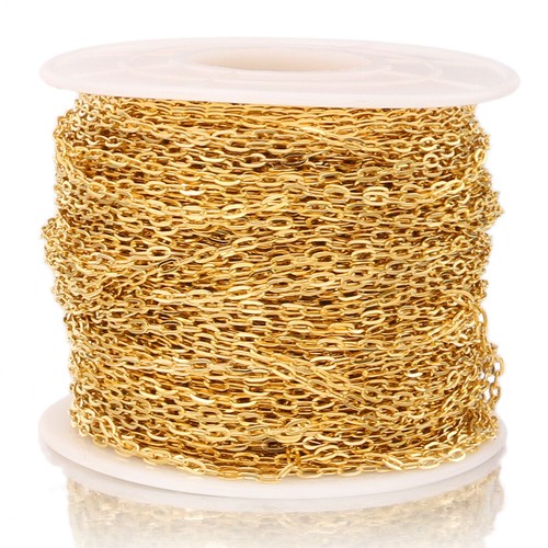 5meters 1.7mm Width Rolo Cable Chain Stainless Steel Gold Link Chains - Picture 4 of 5