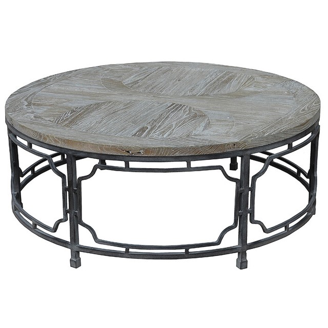 40 W Coffee Table Reclaimed Elm Wood Round Top Industrial Iron Gate Base For - Reclaimed Elm Round Coffee Table 40 W Coffee Table Reclaimed Elm Wood Round Top Industrial Iron Gate Base For - Reclaimed Elm Round Coffee Table