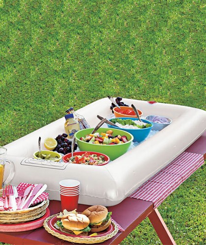 Chill Out Inflatable Ice Serving Buffet Bar Cooler Poolside L Salad Bar, Skirt
