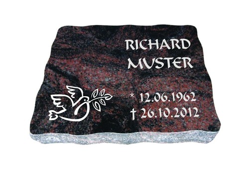 Grabplatte ca. 40x30x5 cm Grabstein Urnengrab Gedenkstein Liegestein - Bild 7 von 12