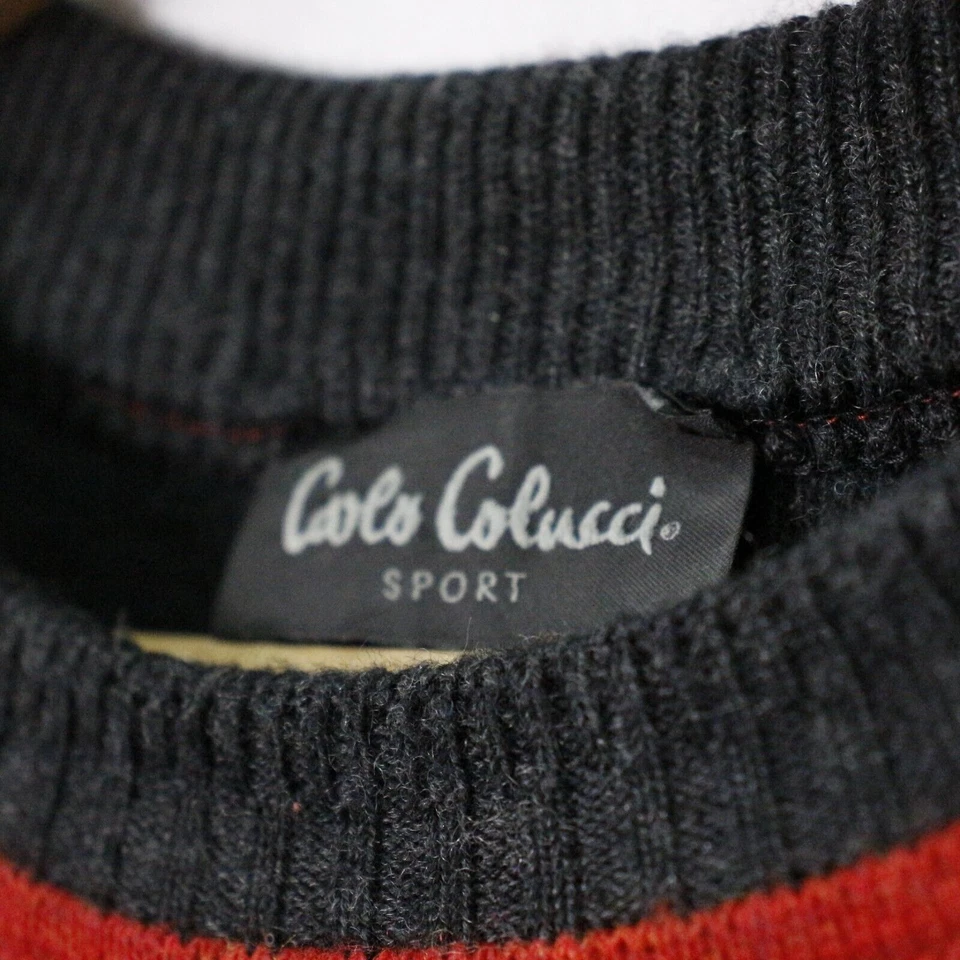 Maglione Carlo Colucci Sport in lana vergine nero taglia L da uomo - Imagen 4 de 4