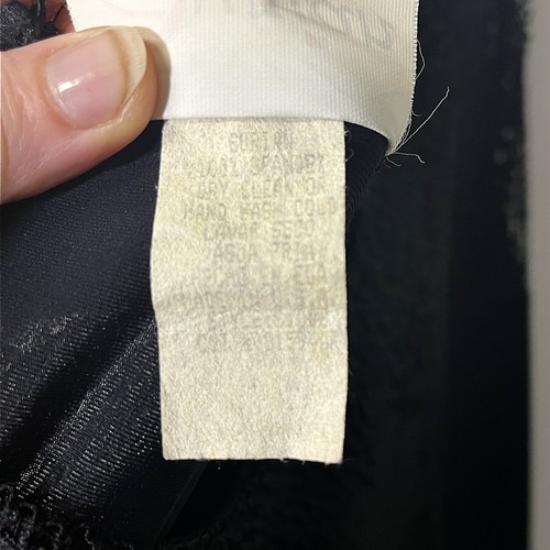 American Vintage schwarzes Kleid Netz Spitze transparent Plissee Glockenärmel Frontschlitz S/M - Bild 10 von 10