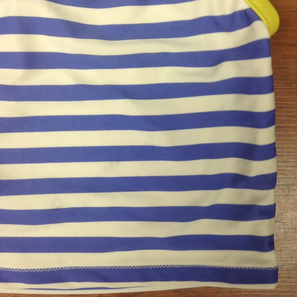 Mini Boden Bathing Swim Suit Tankini Top Blue/White Stripes Yellow Trim Sz 4-5y - Image 2 of 4