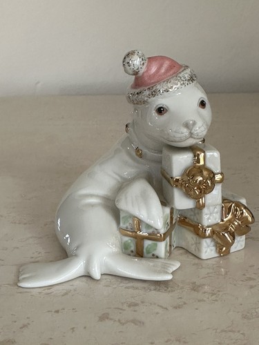 Rare Lenox Santa's PLAYFUL SEAL Figurine With Presents! Excellent! - Picture 4 of 12
