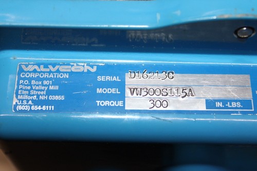 VALVCON ACTUATOR VW300S115A 300 IN-LBS 115 VAC 0.6 AMP 10 SEC CYCLE **WARRANTY** - Picture 3 of 7