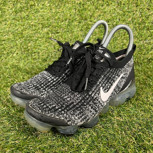 Nike Entrenadores Mujer Talla UK 3 Air VaporMax Flyknit 3 Oreo Negro Zapatos Informales - Imagen 4 de 9
