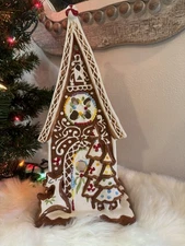 NEW Blue Sky Clayworks CHRISTMAS GINGERBREAD Candle Tea Light House TALL 