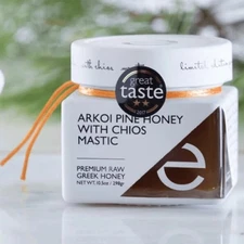 100% Raw Honey Greek Arkoi Pine Honey With Chios Mastic Eulogia of Sparta 10.5 z