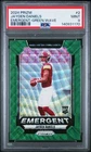 2024 PANINI PRIZM EMERGENT GREEN WAVE #2 JAYDEN DANIELS ROOKIE RC PSA 9
