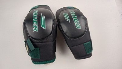 BAUER EP300 Impact M/M Vintage Hockey Elbow Pads Black Green Pair Left Right