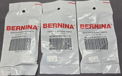 3 Bernette Presser Feet - Auto Buttonhole, Button Sew-On, Satin - New