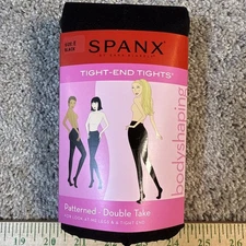 Spanx Black Tight-End Body Shaping Tights 1596 Size E 195-265 Lbs With Feet
