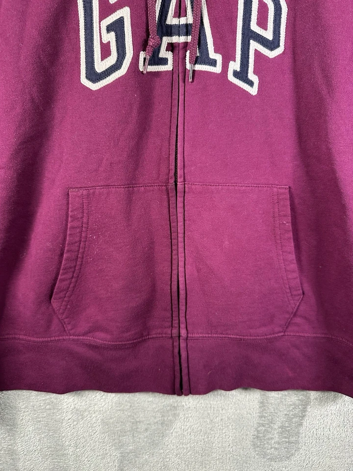 GAP Y2K Sudadera con Capucha con Cremallera para Mujer Grande Rosa Logotipo Deletreado Bordado Foto 3 de 4