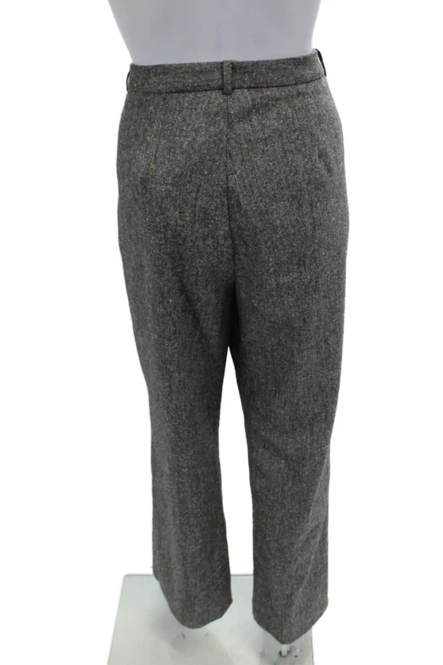 Nordstrom Womens Zipper Fly High Rise Straight Leg Dress Pants Gray Wool Size 14 - Image 3 of 4