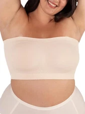 Strapless Convertible Bra for Women, Bandeau Wireless Top, Beige