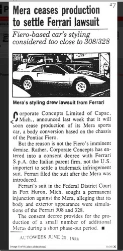 Ferrari 308 GTB Replica , Pontiac Mera  built in the USA , Not a kit car . - Picture 5 of 23