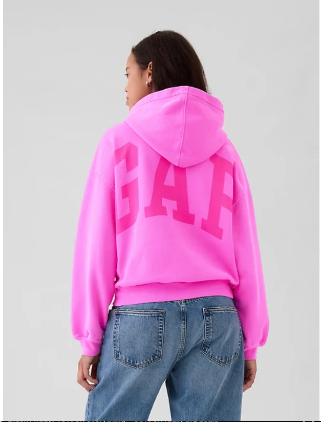 60% de descuento - Sudadera con capucha vintage con logotipo recortado suave Foto 3 de 3