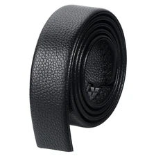 Men Leather Belt Strap, 1.4" Width for Automatic Buckle Belts (115cm Black)
