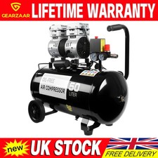 Air Compressor Low Noise 50 Litre Oil Free 220V/ 50HZ 1600RPM Best UK New Gear
