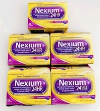 5 BOXES OF NEXIUM 24HR Delayed Release Heartburn 20mg 42 Tablets Exp 7/26