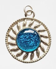 Medallion Pendant with Handcrafted Turquoise Dichroic