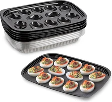 Clear Deviled Egg Containers Holds 12 Eggs 10.2" X 7.4" X 1" - Durable Egg Platt