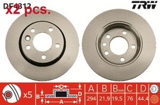 X2 PCS REAR BRAKE DISC ROTOS X2 PCS SET DF4312 TRW I