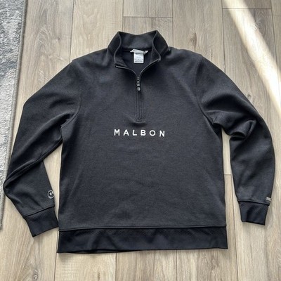 Nike Malbon Golf 1/4 Zip Jacket M Dri Fit Spell Out Logo Black