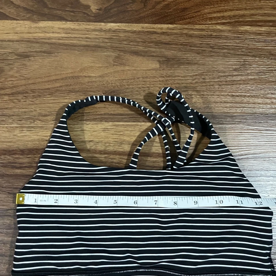 Бюстгальтер женский Lululemon Energy 6 мод в полоску черный белый БЕЗ ПОДУШЕК - Изображение 3 из 4