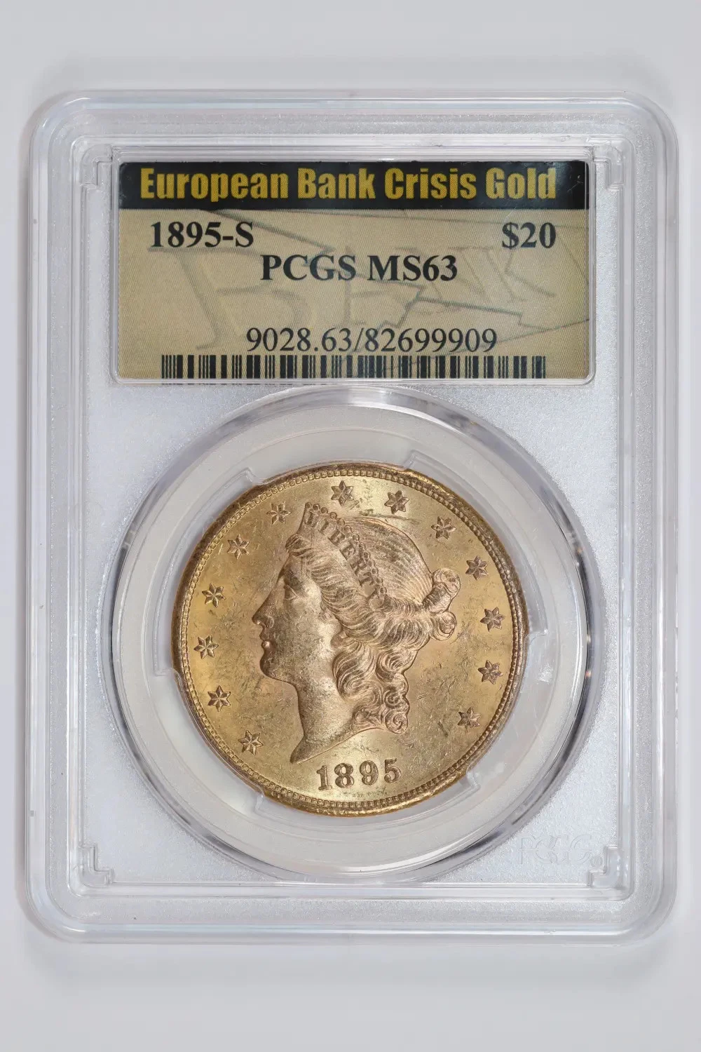 1895-S $20 GOLD LIBERTY DOUBLE EAGLE PCGS MS63