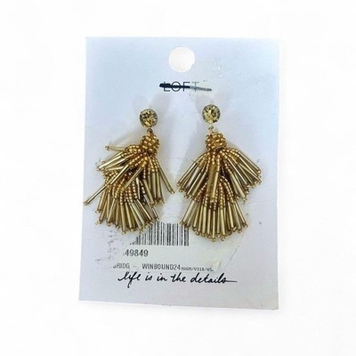 LOFT Gold Fringe Earrings