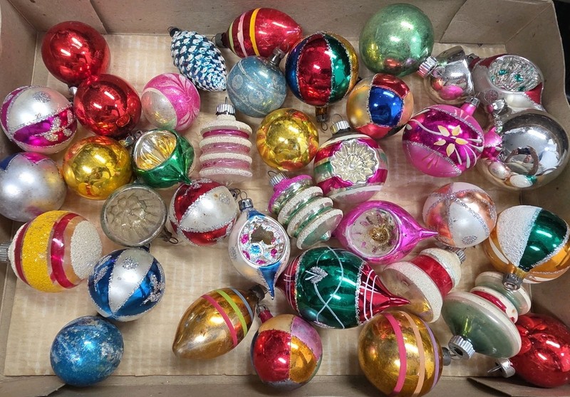 Vintage Glass Christmas Ornament Lot #2 Some Marked Shiny Brite