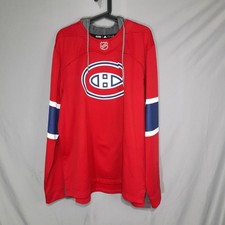 Montreal Canadiens Jersey Adidas Climawarm Pullover Hoodie Red Gray Mens Size XL